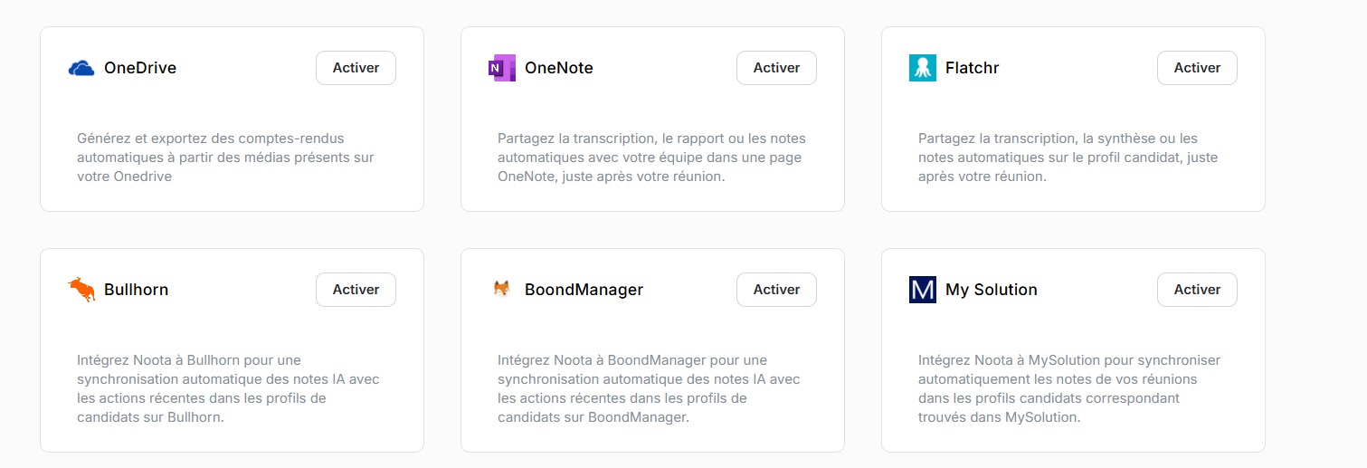 Turn on the integration in one click