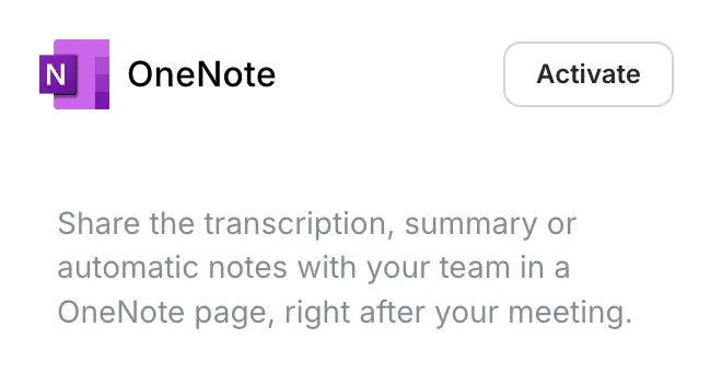 Verbinde Noota mit einem einzigen Klick