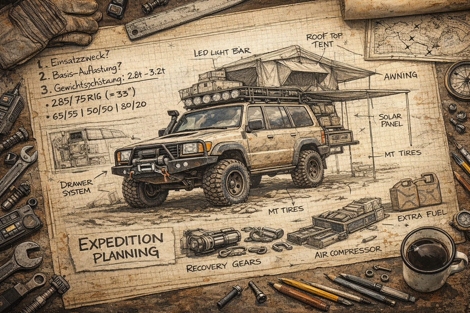 Fahrzeugausbau für Offroad und Overlanding: Die richtige Reihenfolge beim Umbau deines Geländefahrzeugs