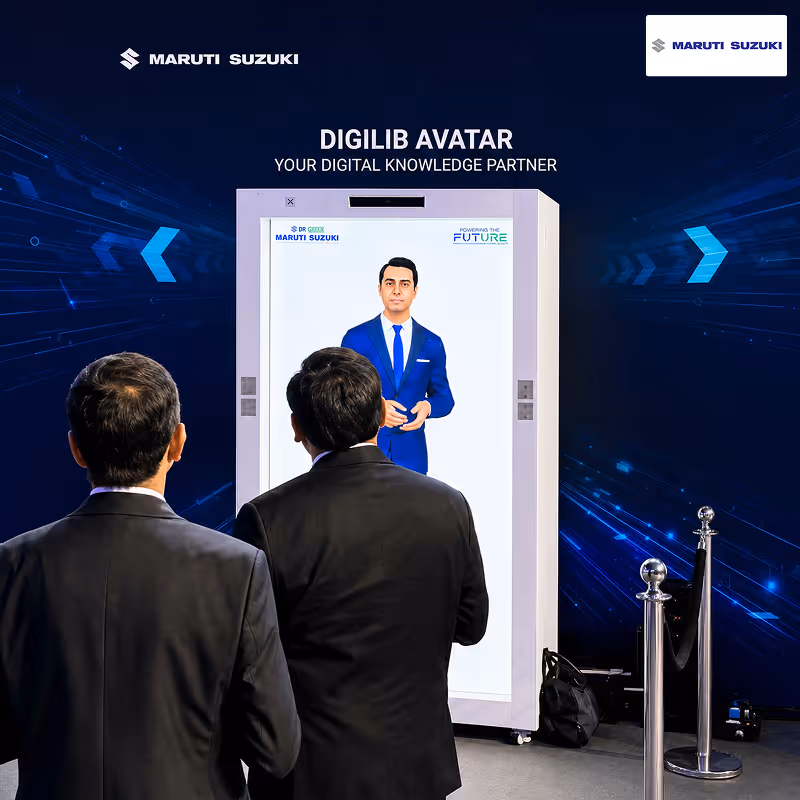Maruti Suzuki interactive HoloBox holographic display at MQFC 2025