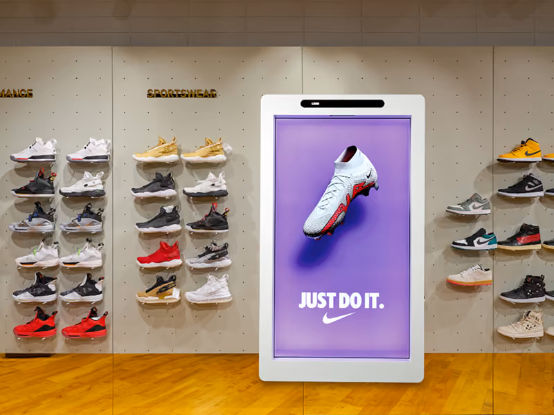 Life-size 3D holographic product showcase inside a HoloBox911 display for retail merchandising