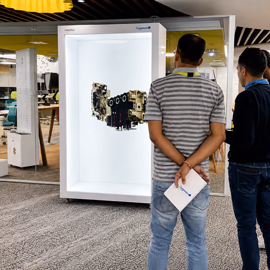 Capgemini AI holographic receptionist powered by HoloBox911