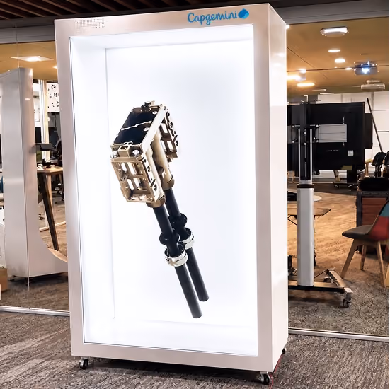 MonoTech CEO hologram presented through HoloBox at IMTOS 2025