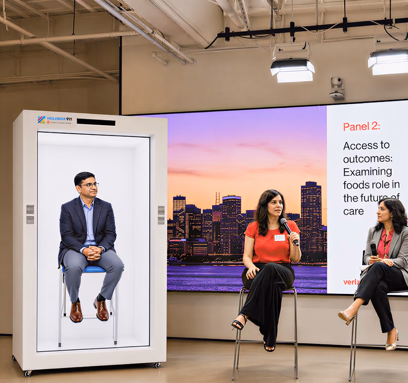  HoloBox911 enabling immersive corporate training with life-size 3D hologram displays, AI avatars, and interactive learning experiences.