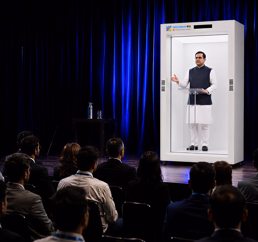 HoloBox911 HoloBox transforming showrooms with life-size 3D hologram displays, AI avatars, and immersive product presentations.