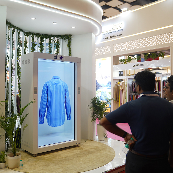 Permanent holographic display installed inside a Shahi showroom