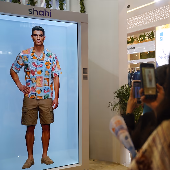 Digital garment presentation showing fabric movement in HoloBox911