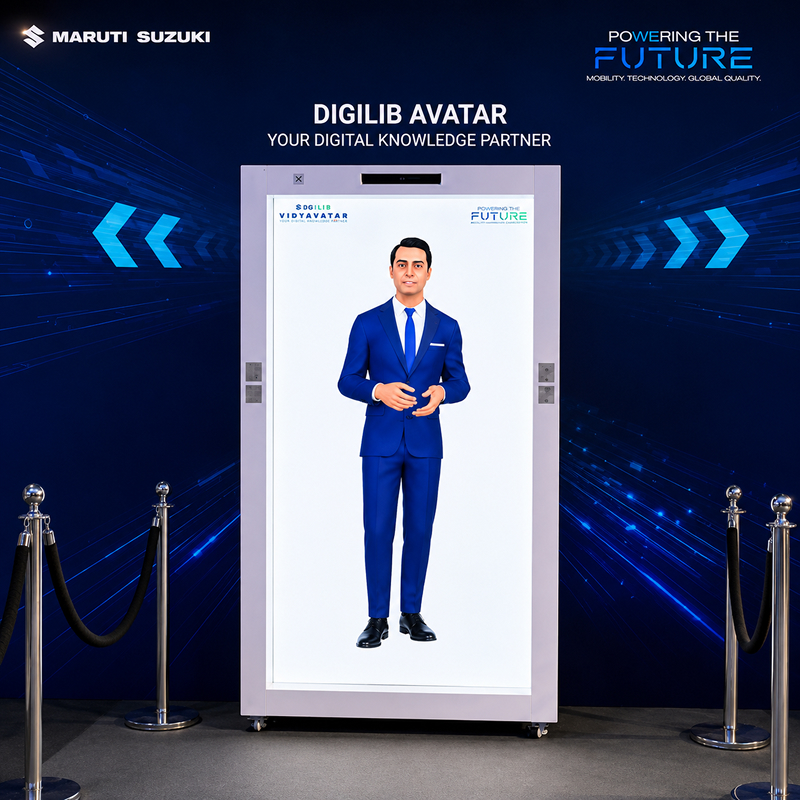 Maruti Suzuki interactive HoloBox holographic display at MQFC 2025