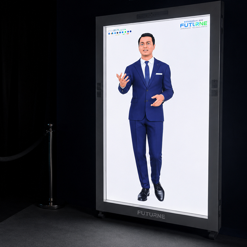 MonoTech CEO hologram presented through HoloBox at IMTOS 2025