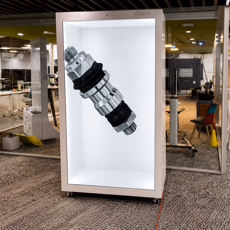 MonoTech CEO hologram presented through HoloBox at IMTOS 2025