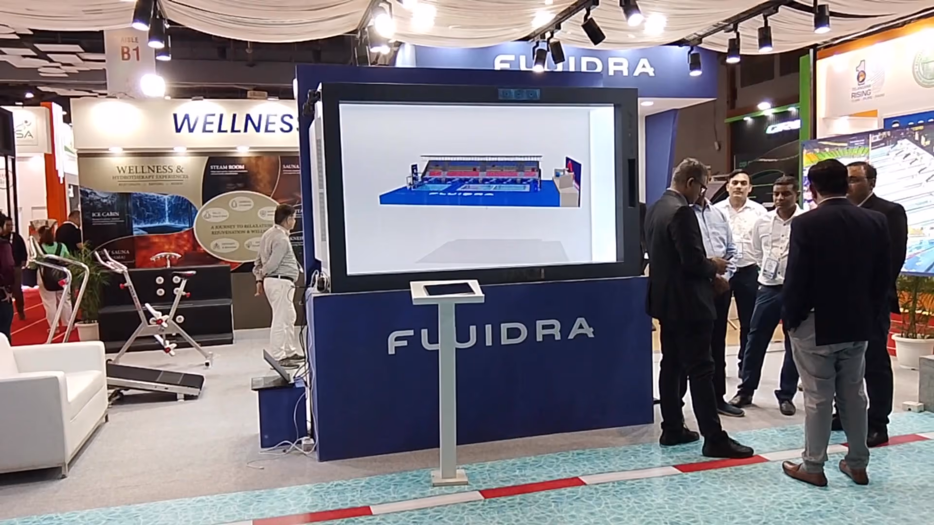 The touch panel used to test and drive HoloBox911 content at SFI Expo 2026
