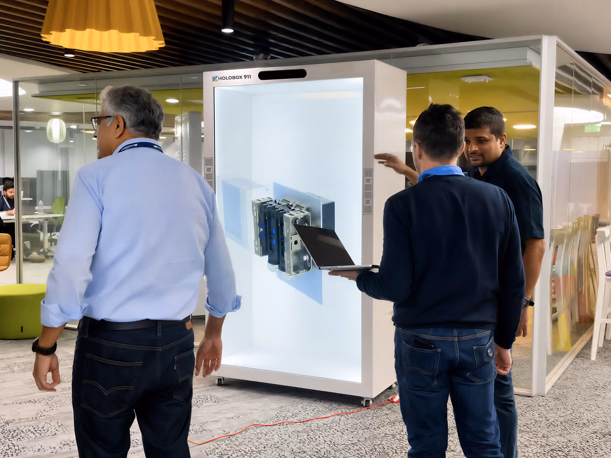 HoloBox hologram display used for an interactive hospitality and guest experience