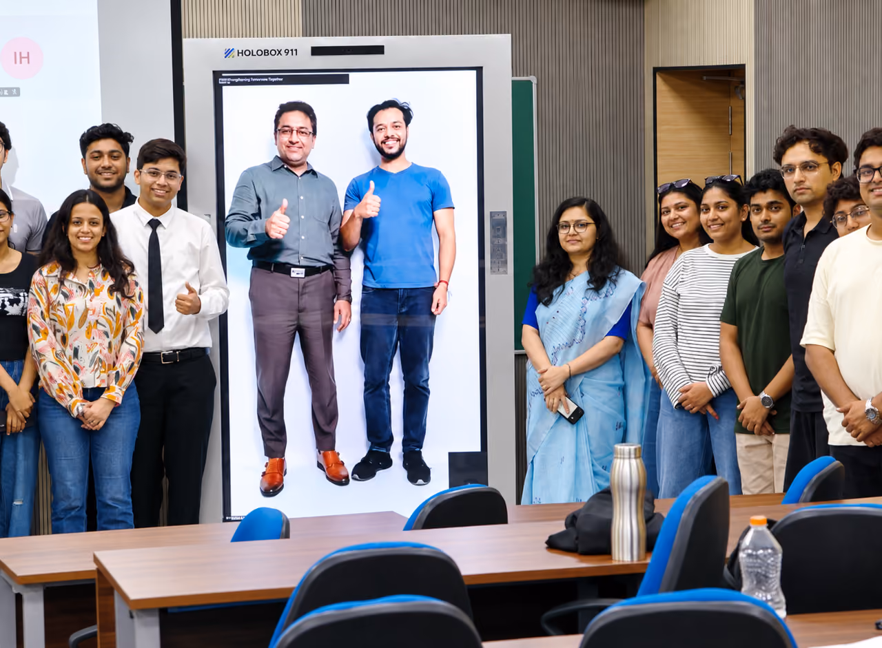 HoloBox911 live 3D hologram lecture at IMT Ghaziabad