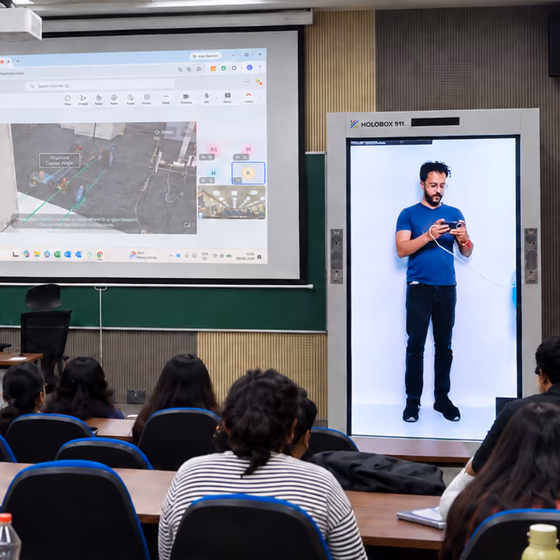 HoloBox911 live guest lecture at IMT Ghaziabad classroom