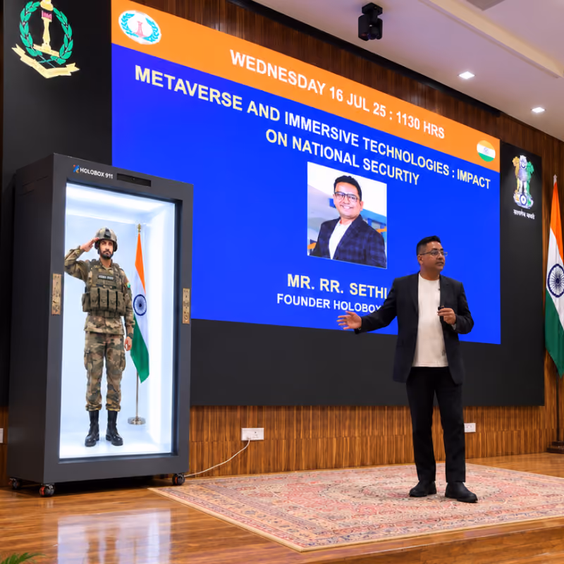HoloBox911 live 3D hologram lecture at IMT Ghaziabad