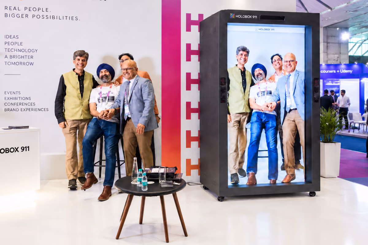 The touch panel used to drive the HoloBox911 content at SFI Expo 2026