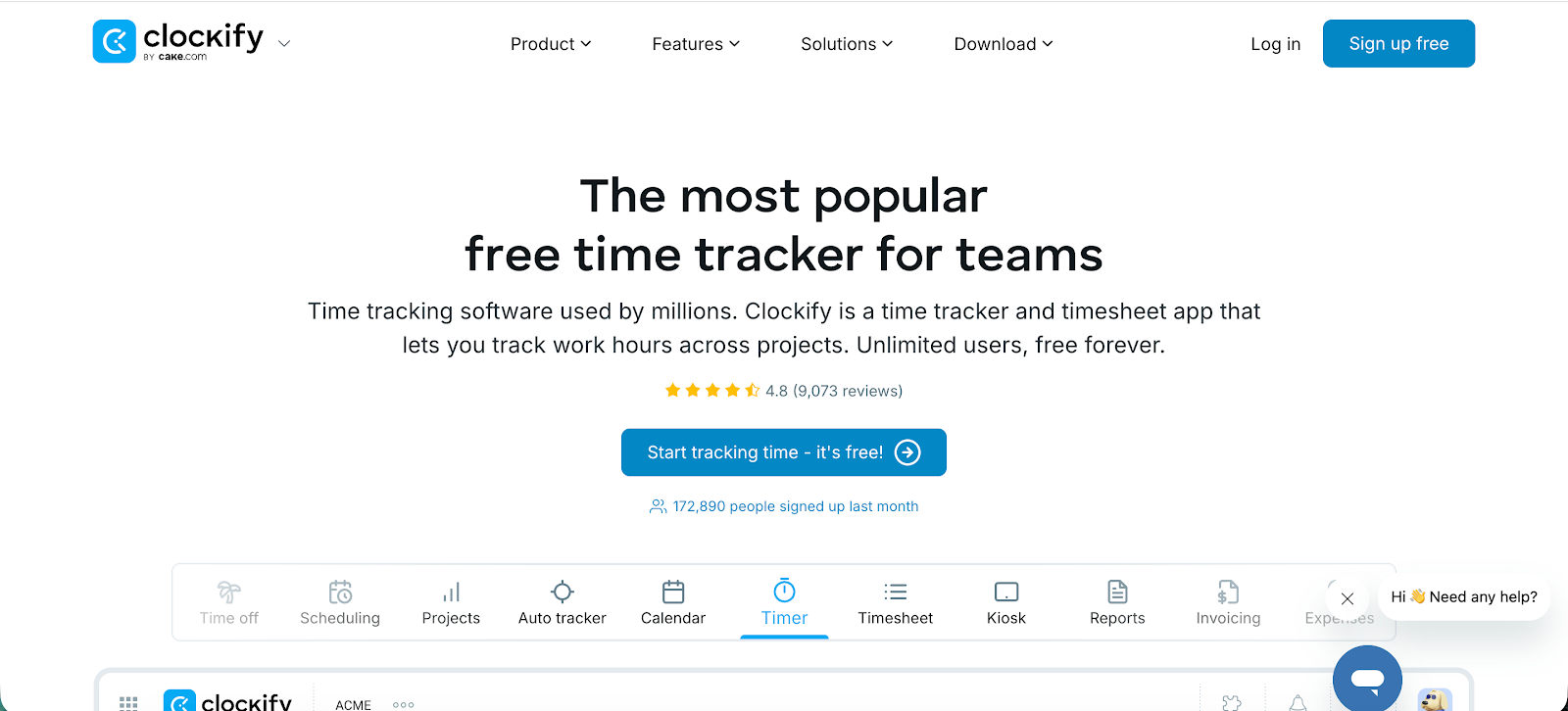 Time Doctor alternatives - Clockify