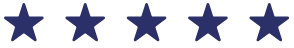 Row of five dark blue stars on a white background.