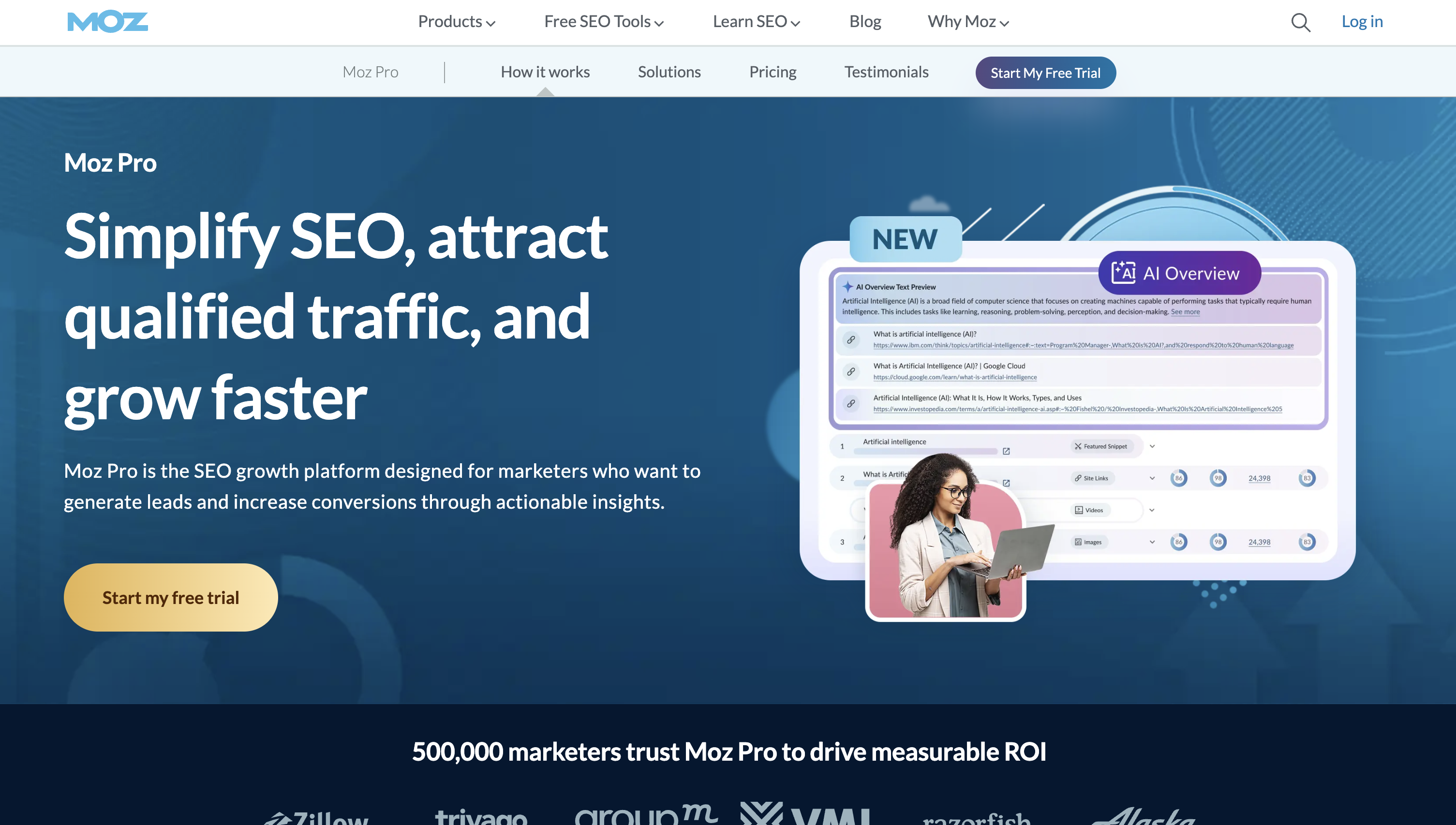 Moz Pro home page