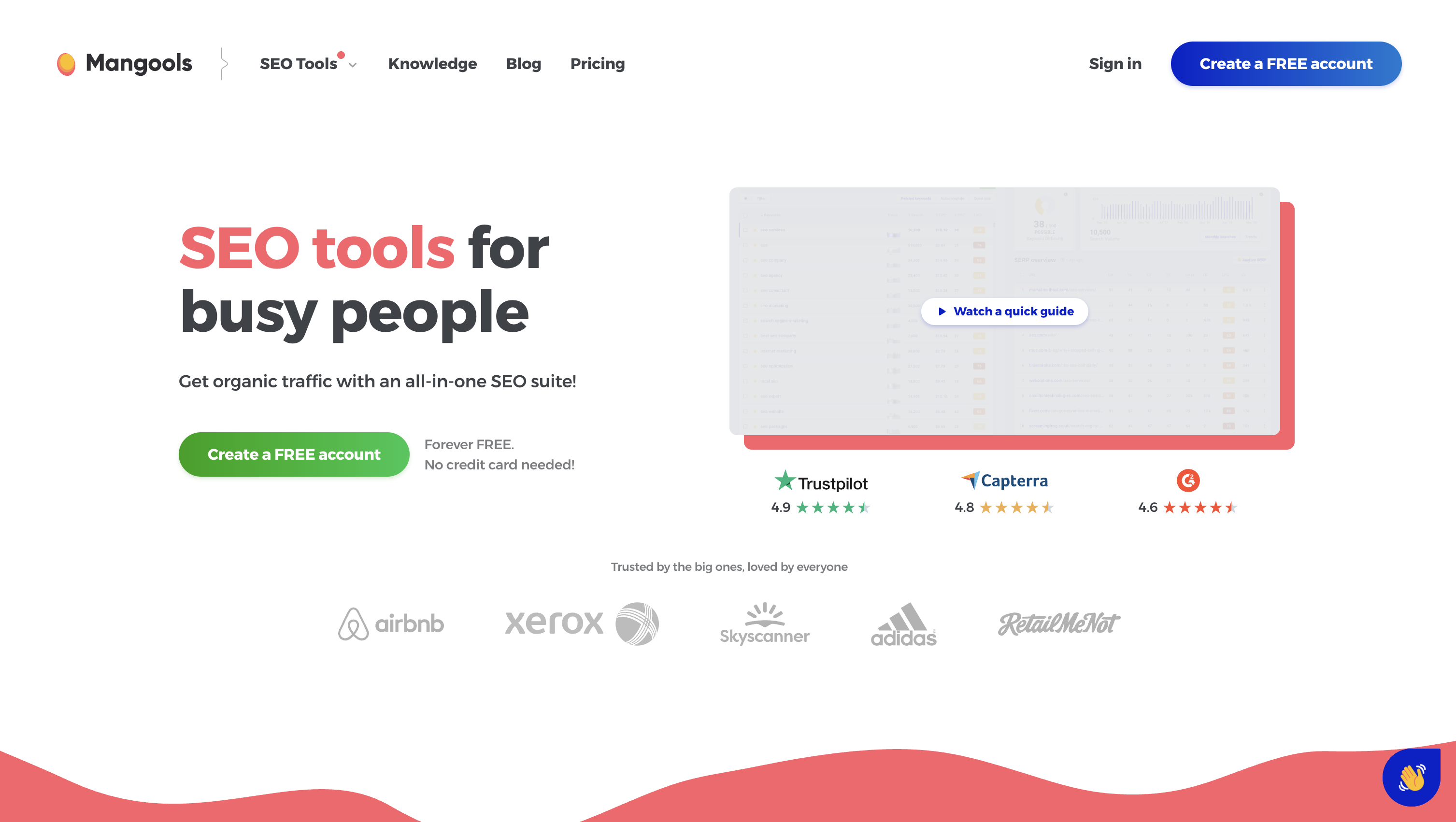 Mangools home page