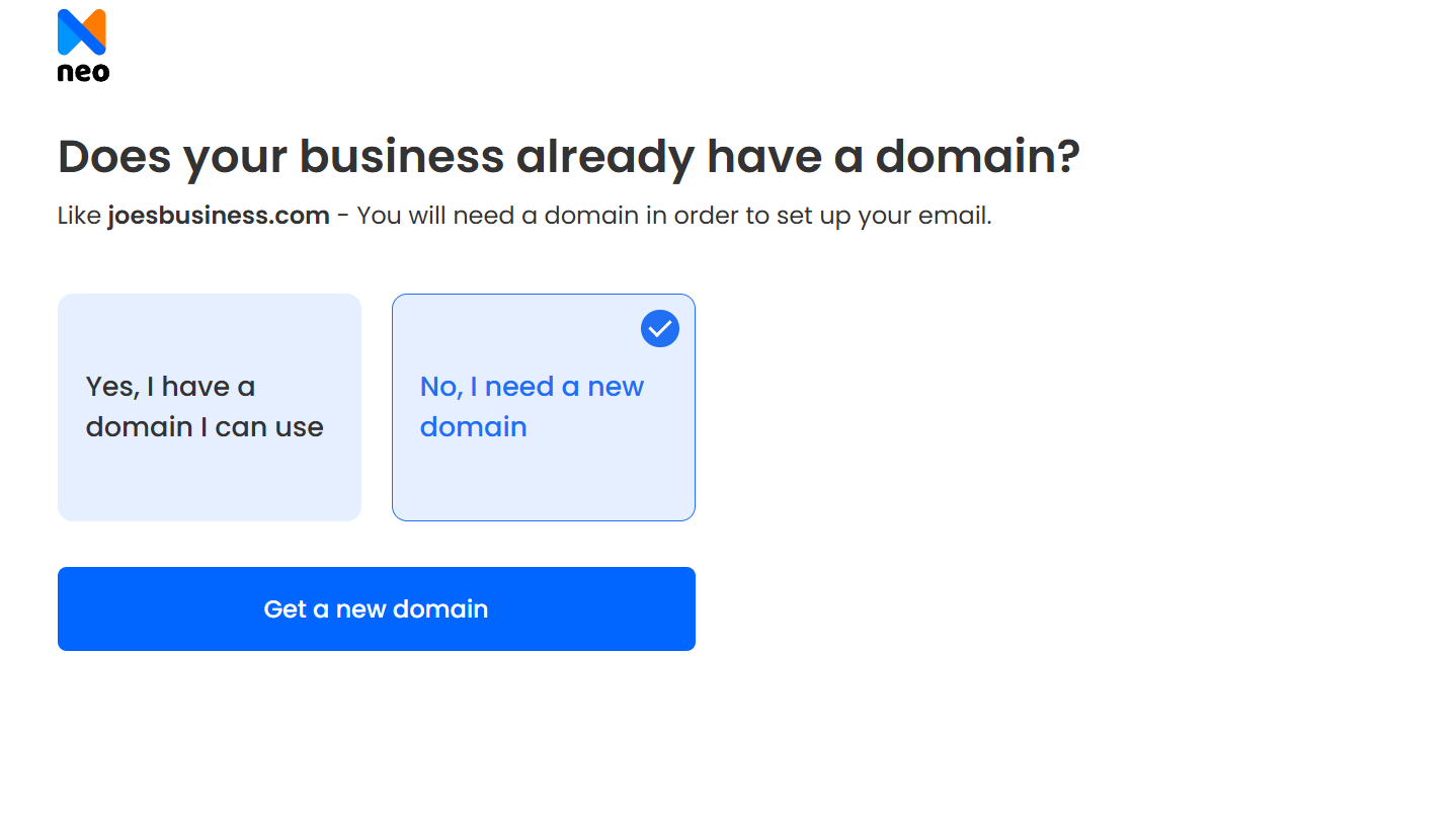 Neo professional email address