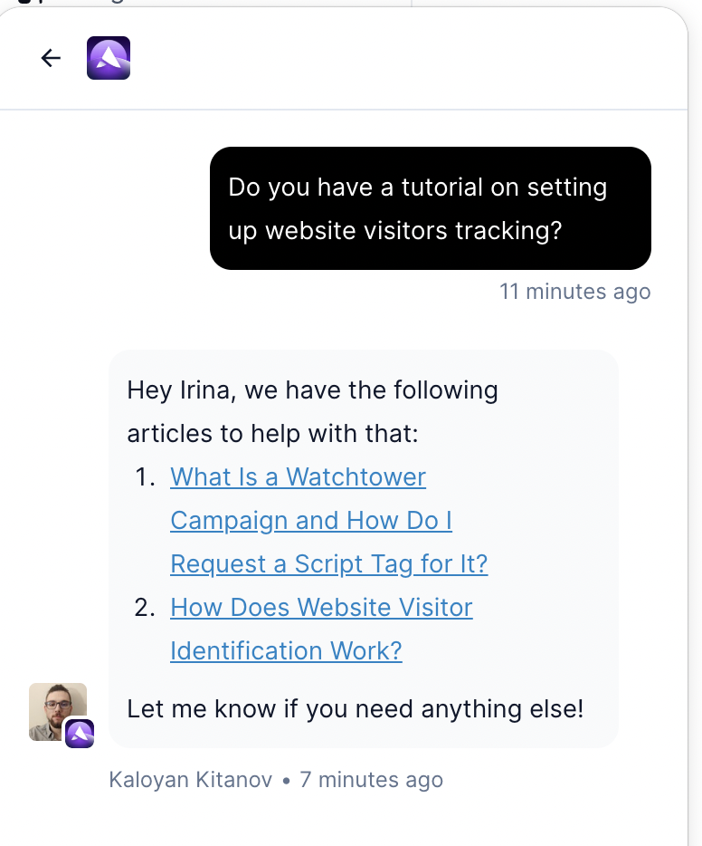 Artisan, customer support