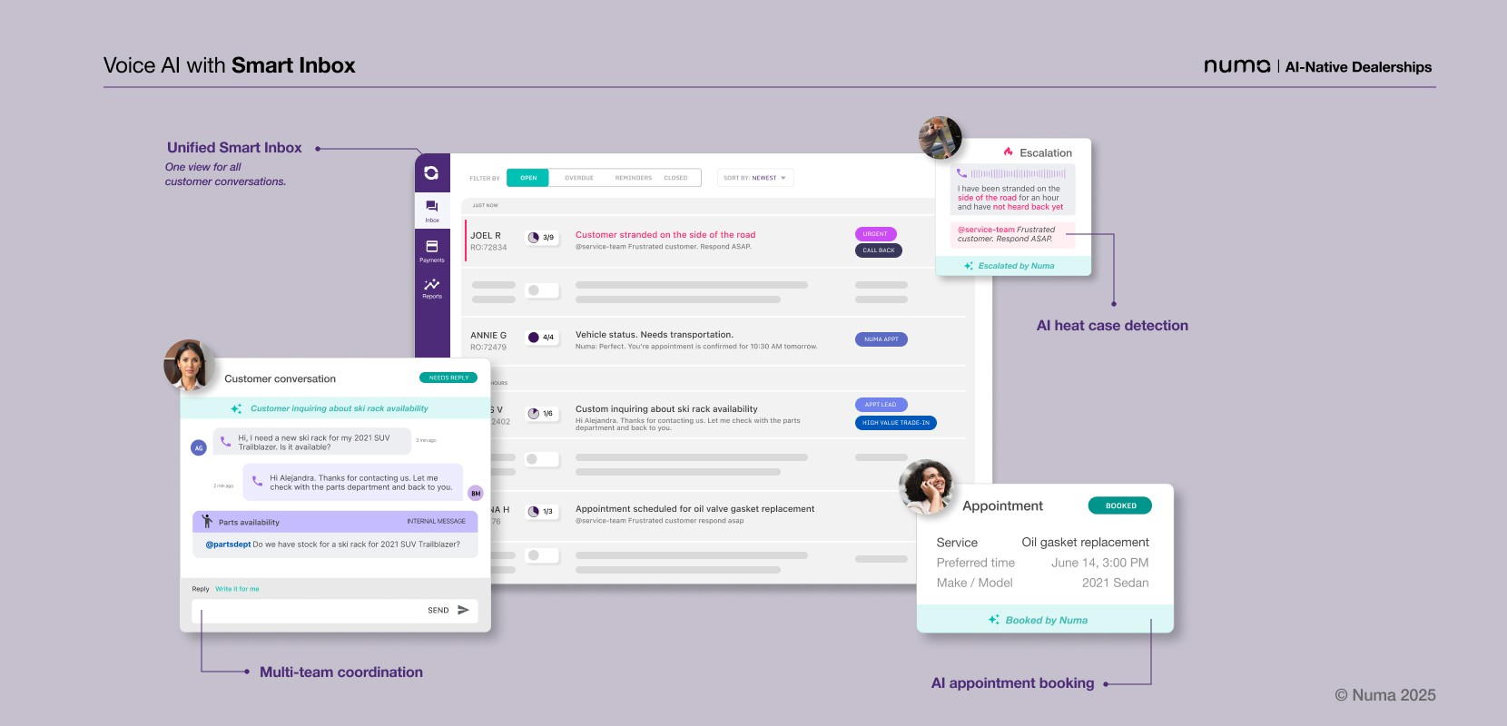 Numa dashboard, best ai receptionist software