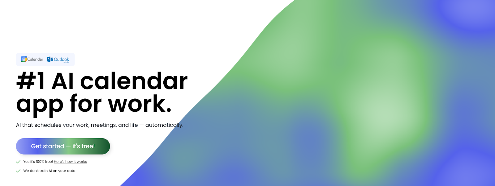  Reclaim AI homepage promoting its AI calendar app for work with automatic scheduling features