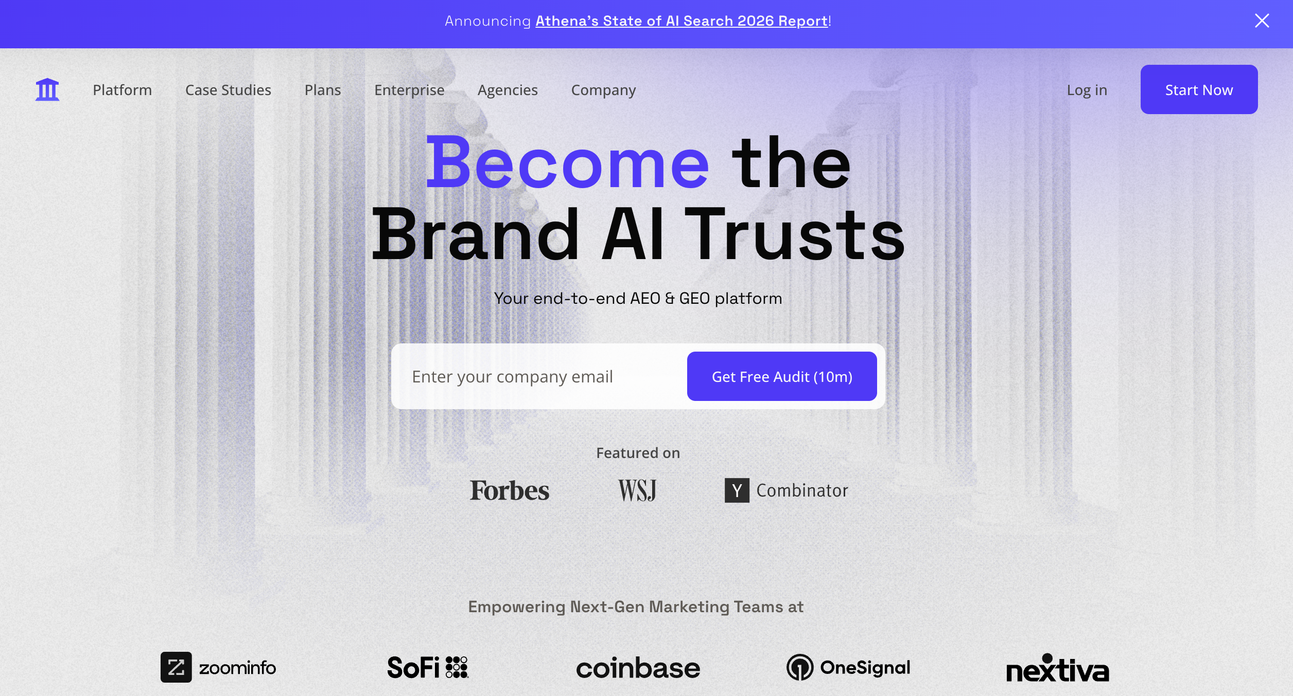 Home page of AthenaHQ - Profound alternatives 