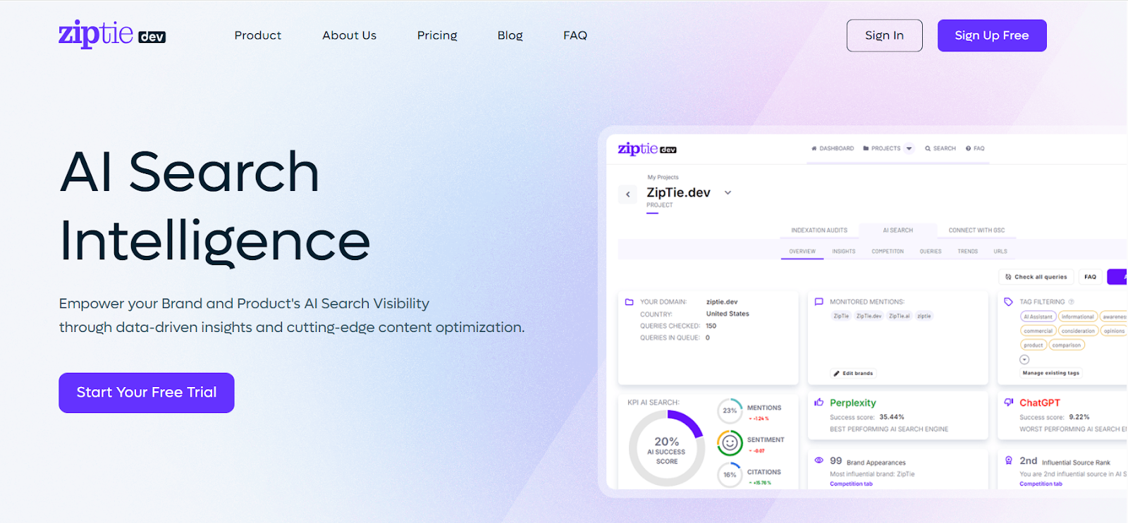 Peek.ai alternatives-ZipTie home page