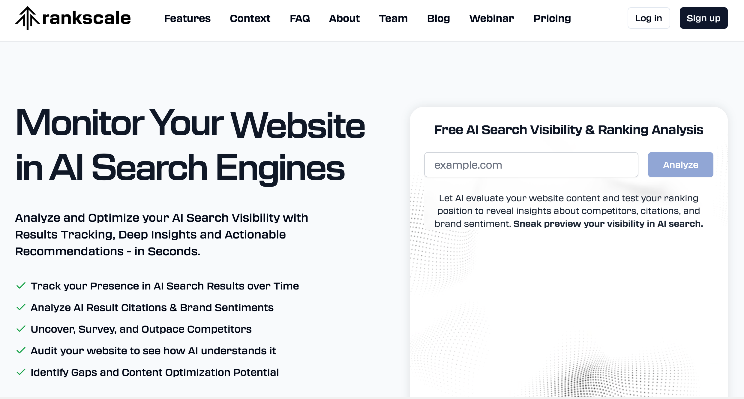 Scrunch AI alternatives-Rankscale home page
