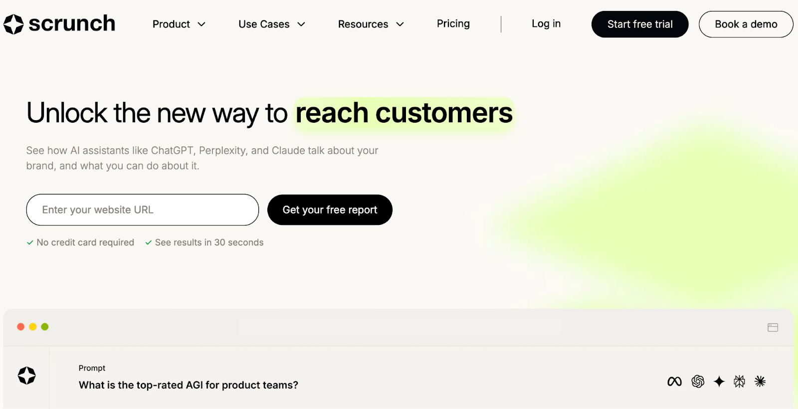 The main page of Scrunch