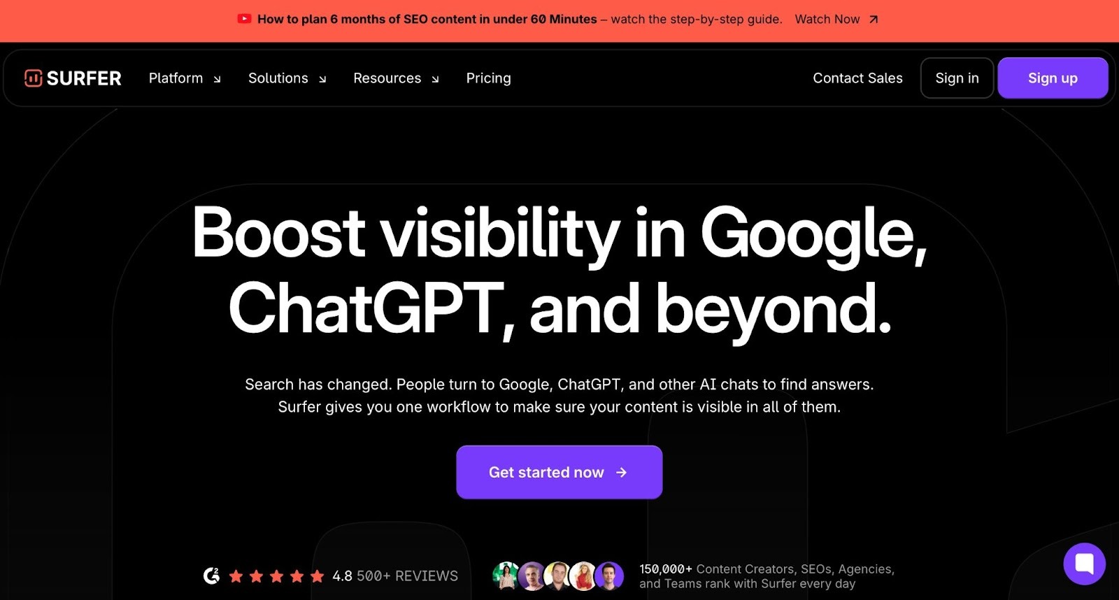 Best AI content optimization tools - Surfer home page