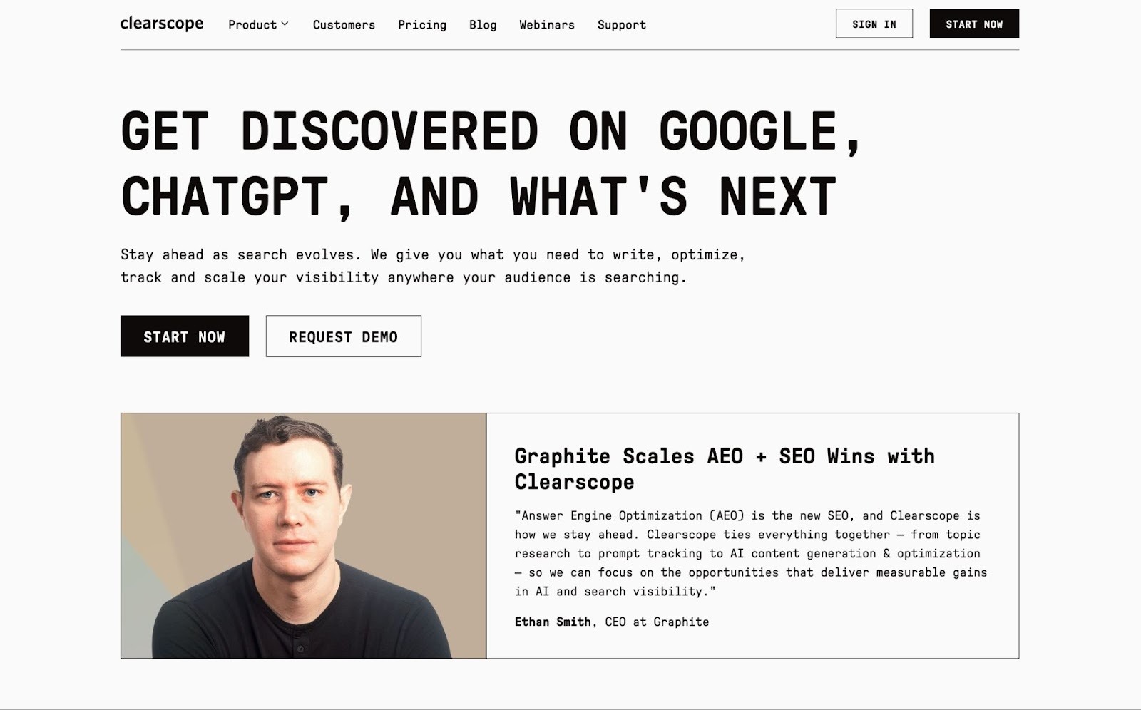 Best AI content optimization tools - Clearscope home page