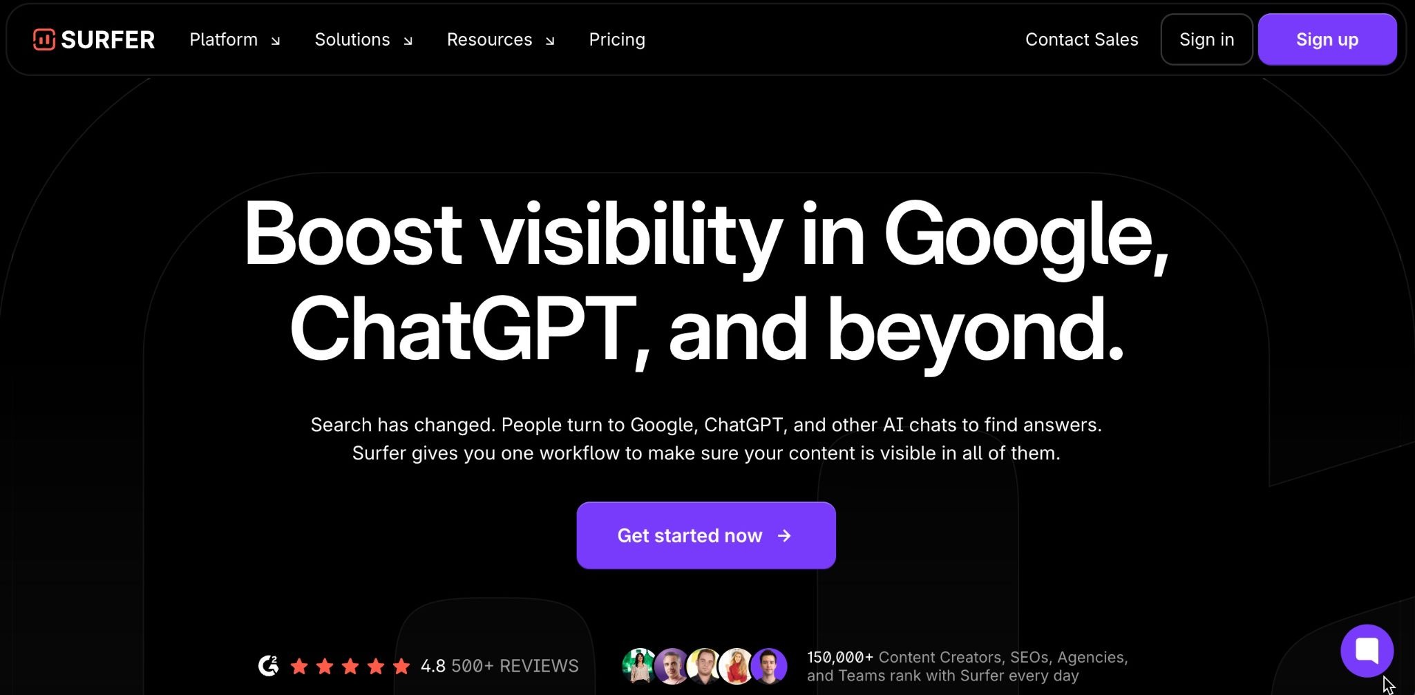 Best AI Marketing Tools - Surfer home page