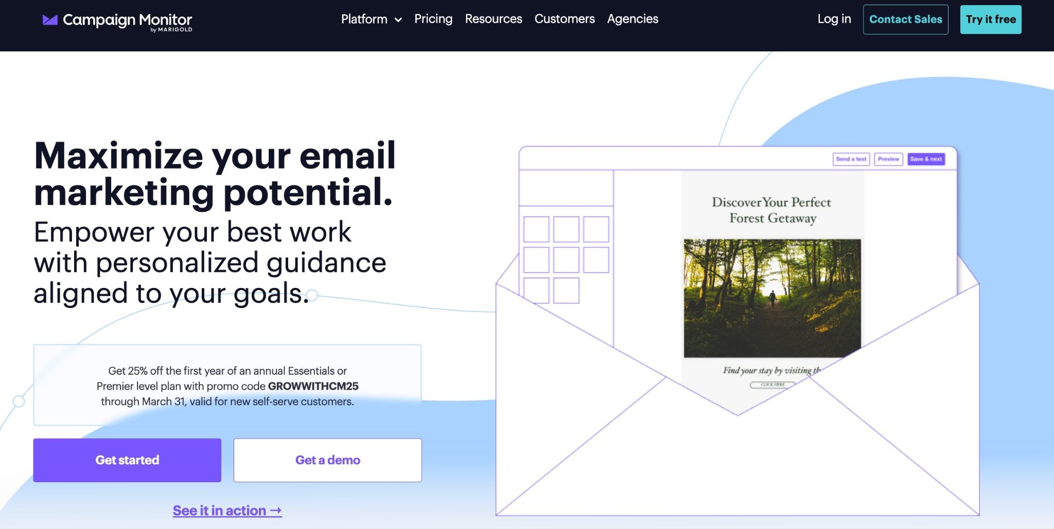 Best AI Marketing Tools - Campaign Monitor home page