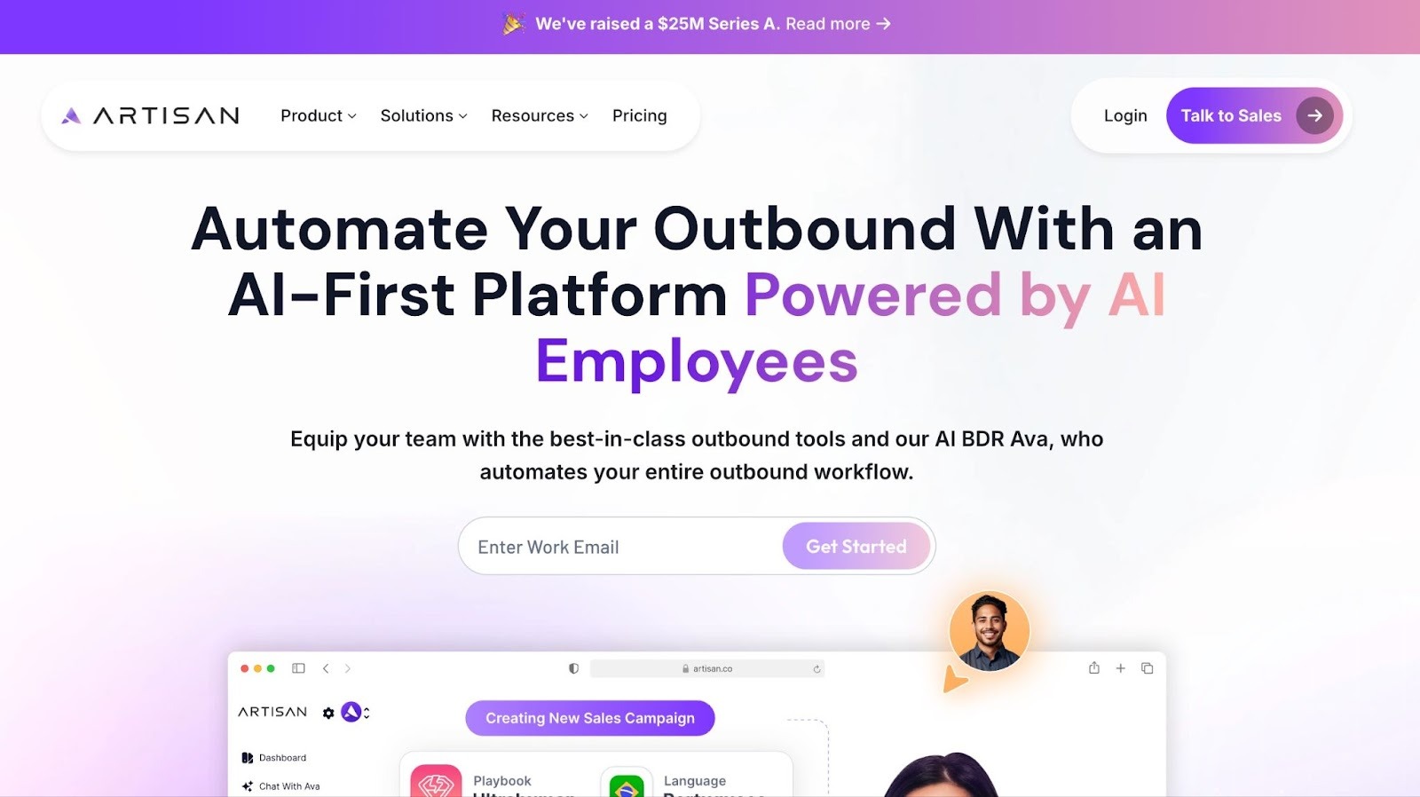 Best AI Marketing Tools - Artisan home page