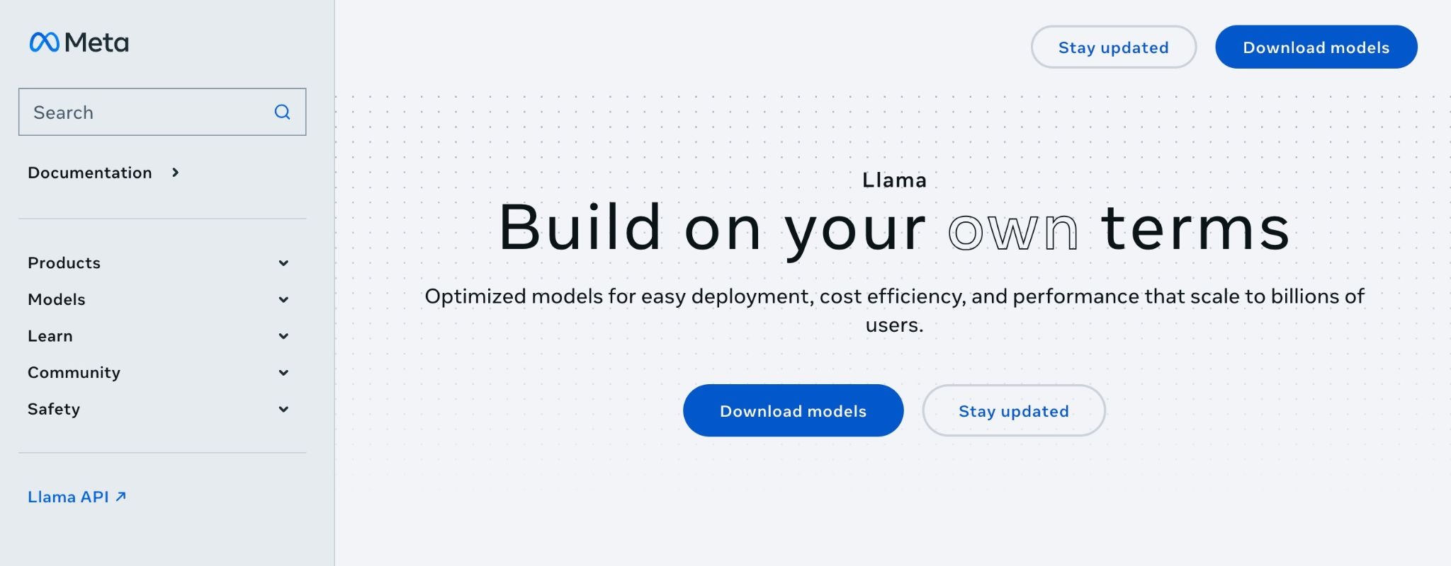 LLaMA's home page