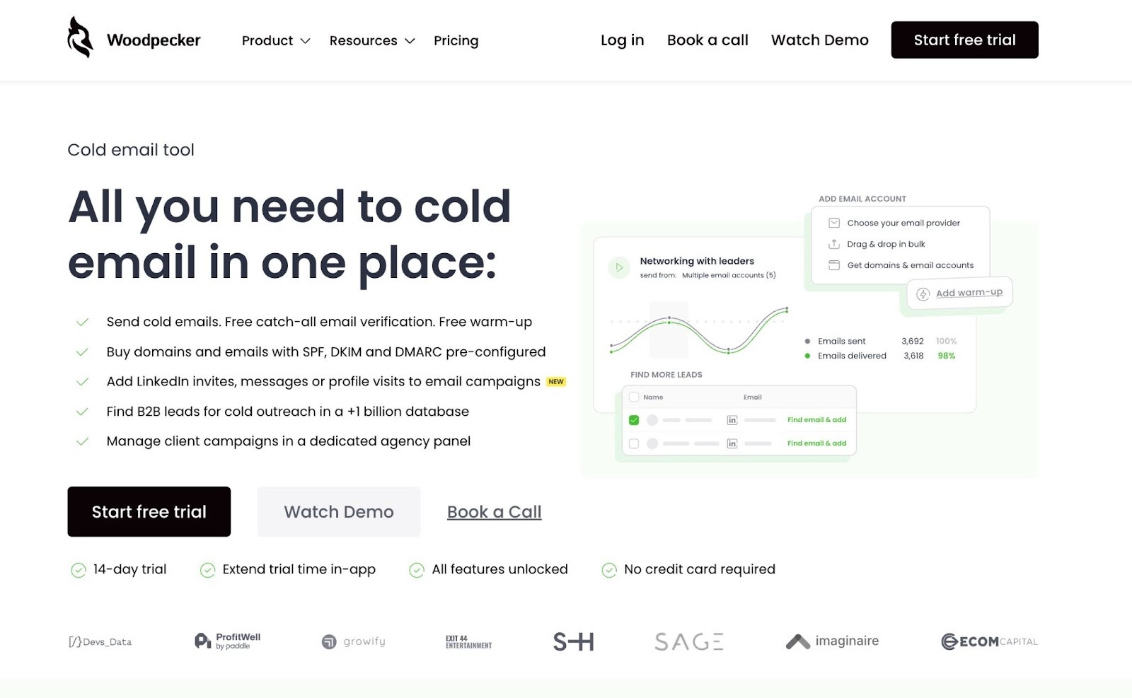 Best cold email software - Woodpecker