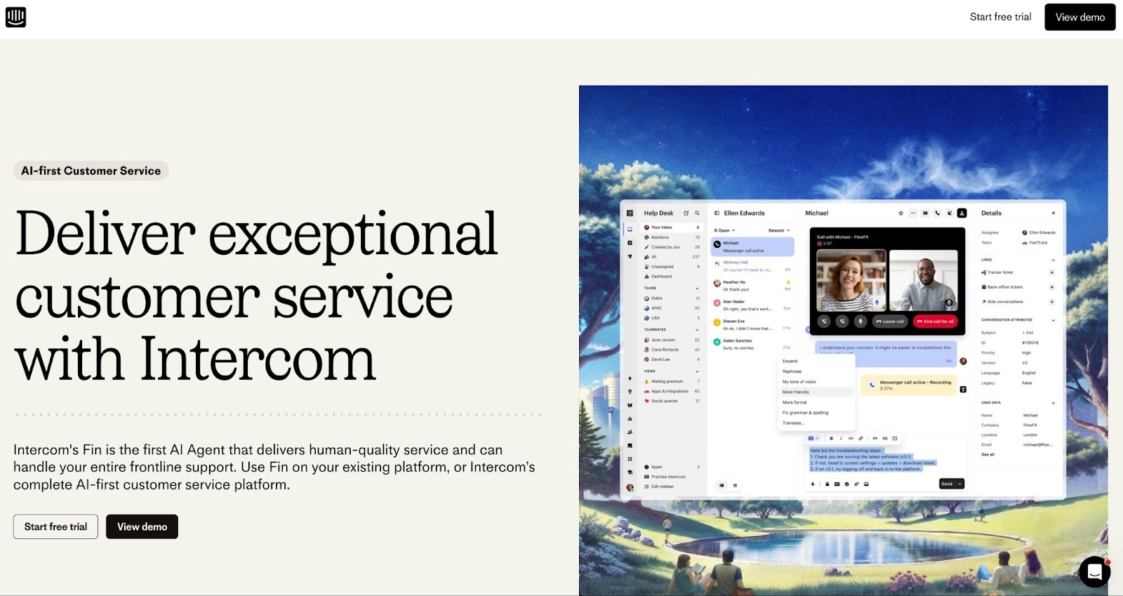 intercom home page