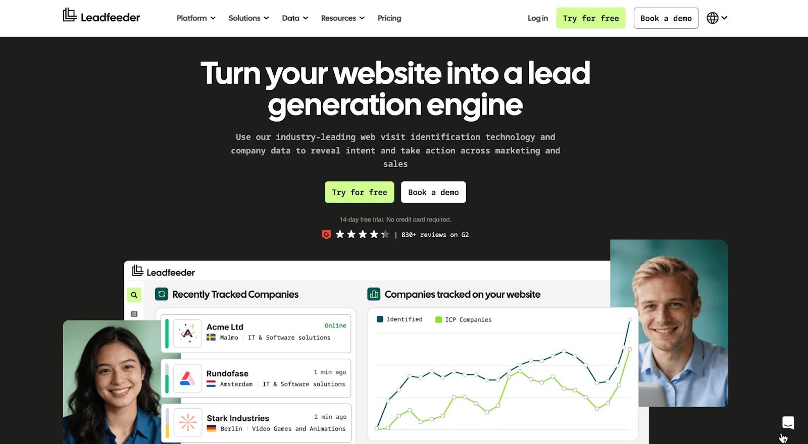 Leadfeeder  home page