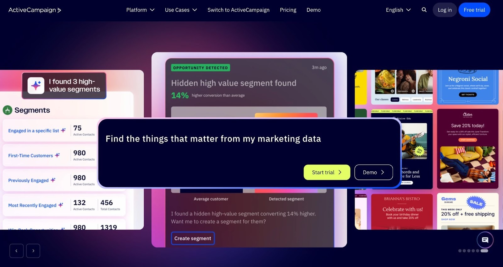 ActiveCampaign home page