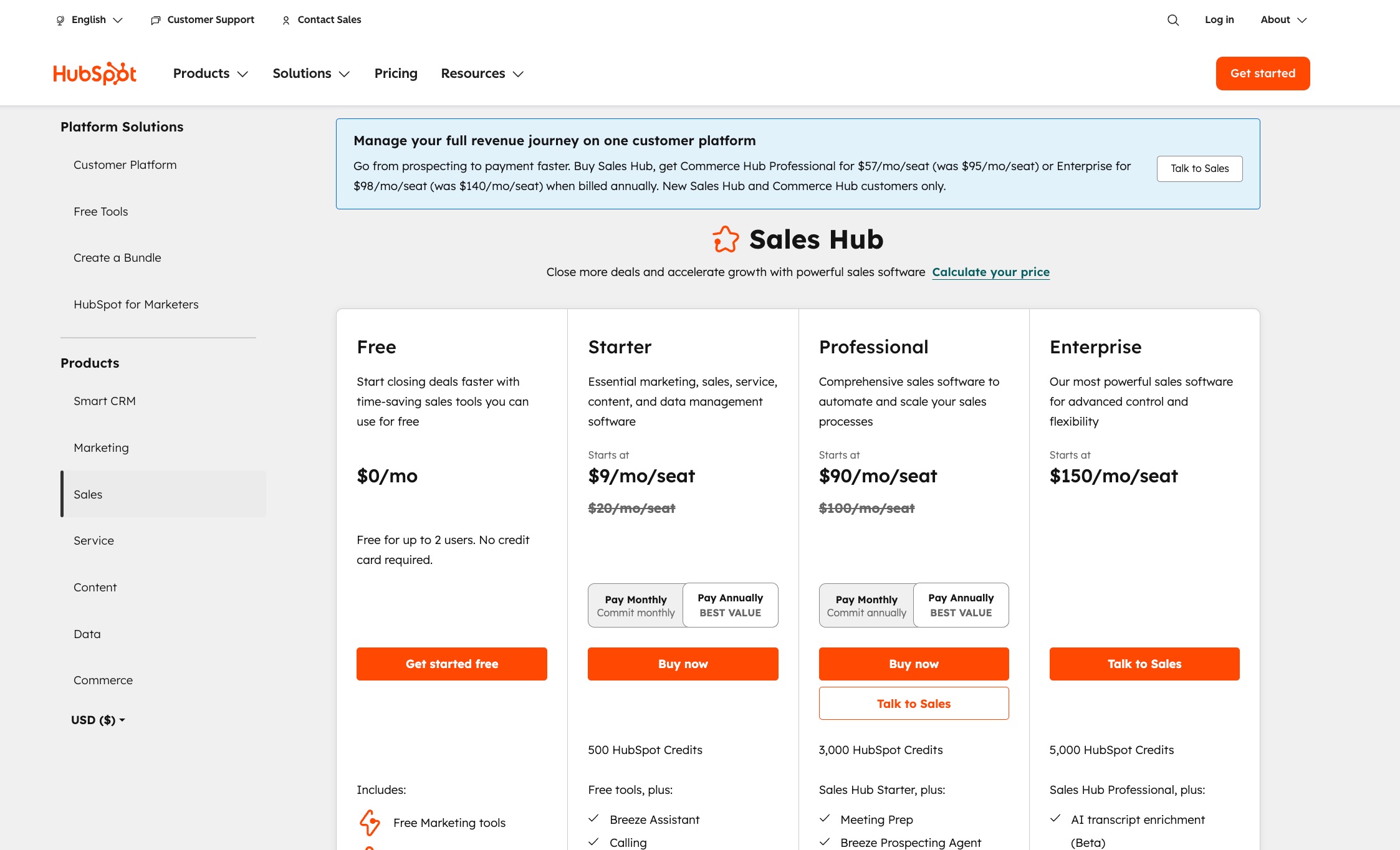 HubSpot pricing