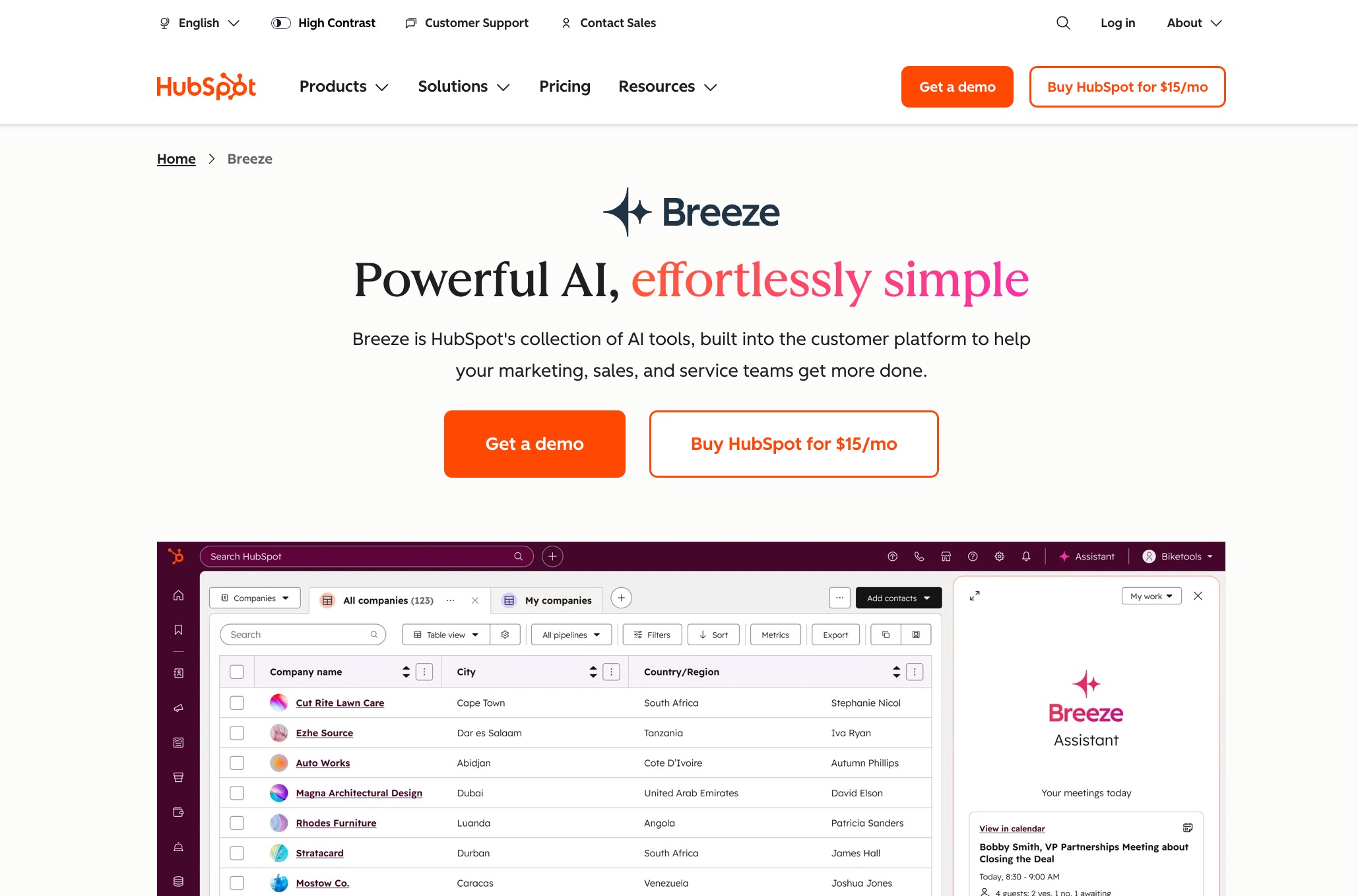 HubSpot Breeze
