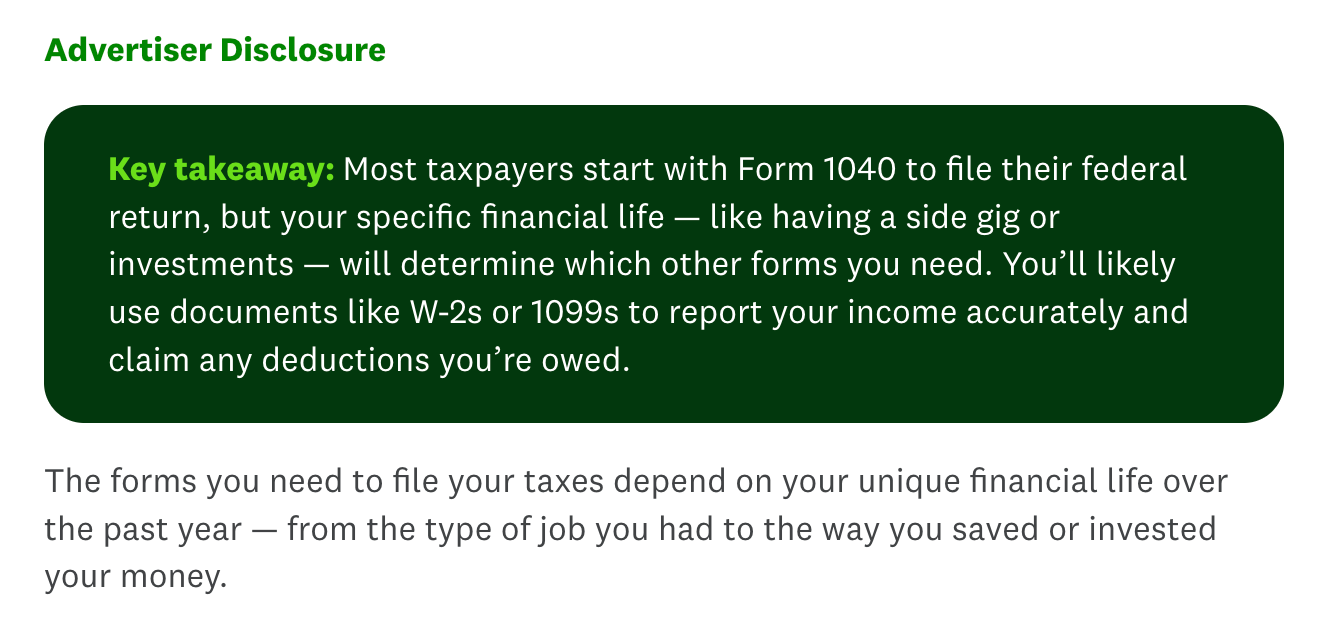 Key Takeaways section example