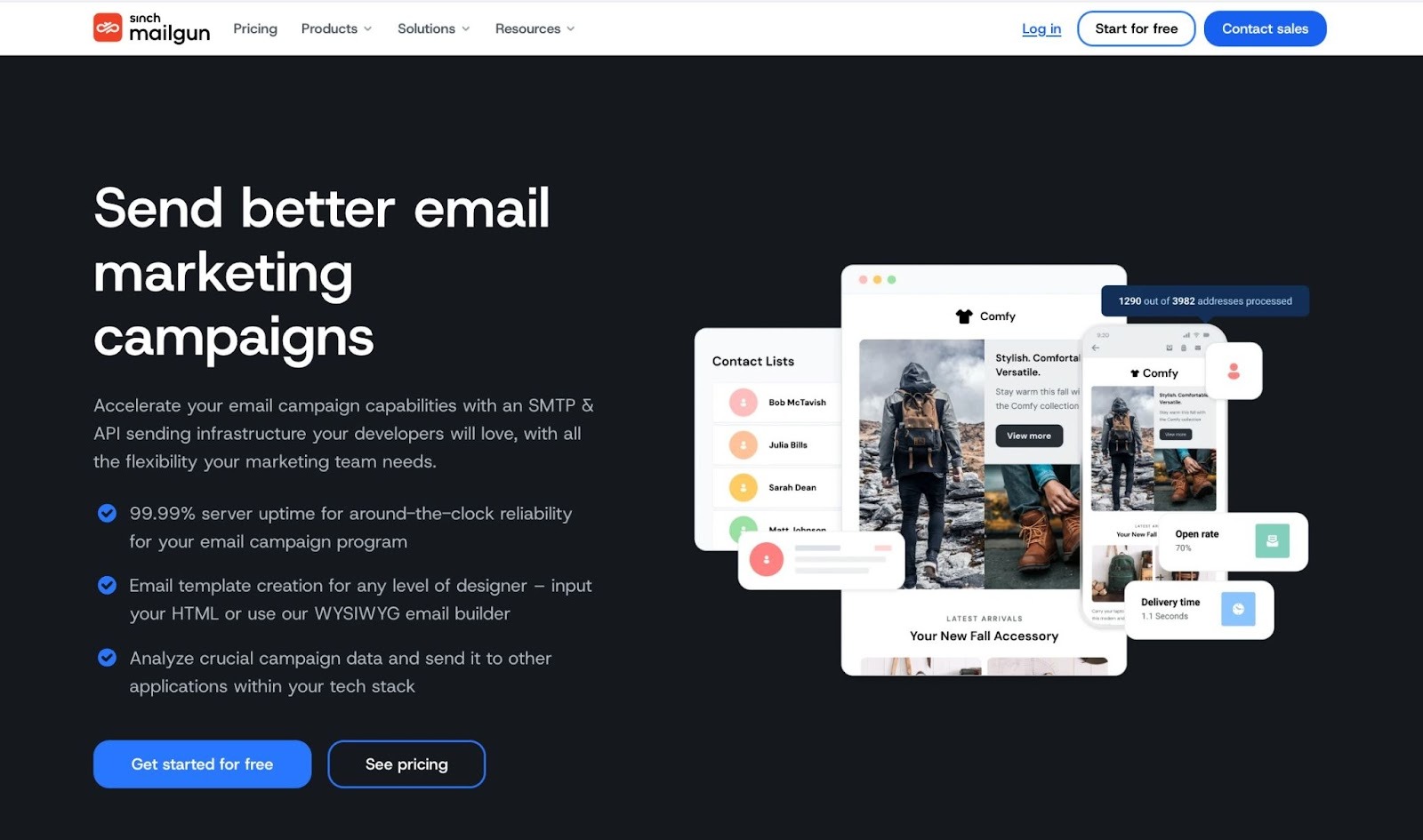 Mailgun home page
