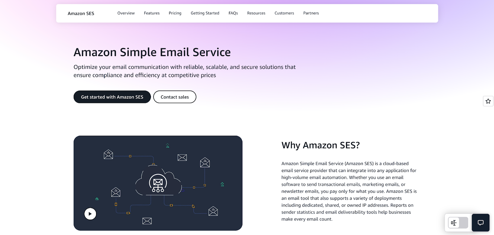 Amazon SES - Best for Cost at Scale within AWS