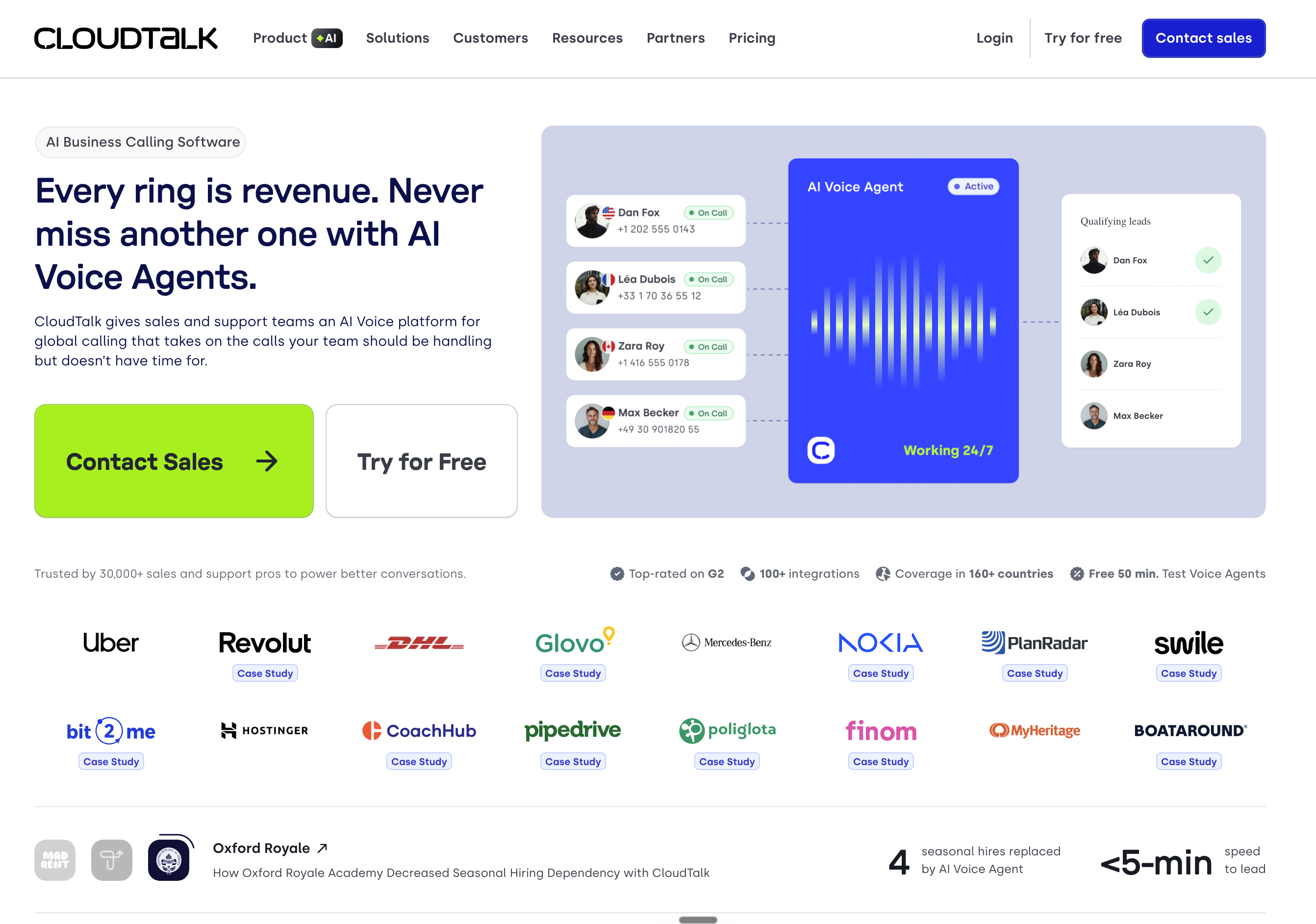 Cloudtalk homepage