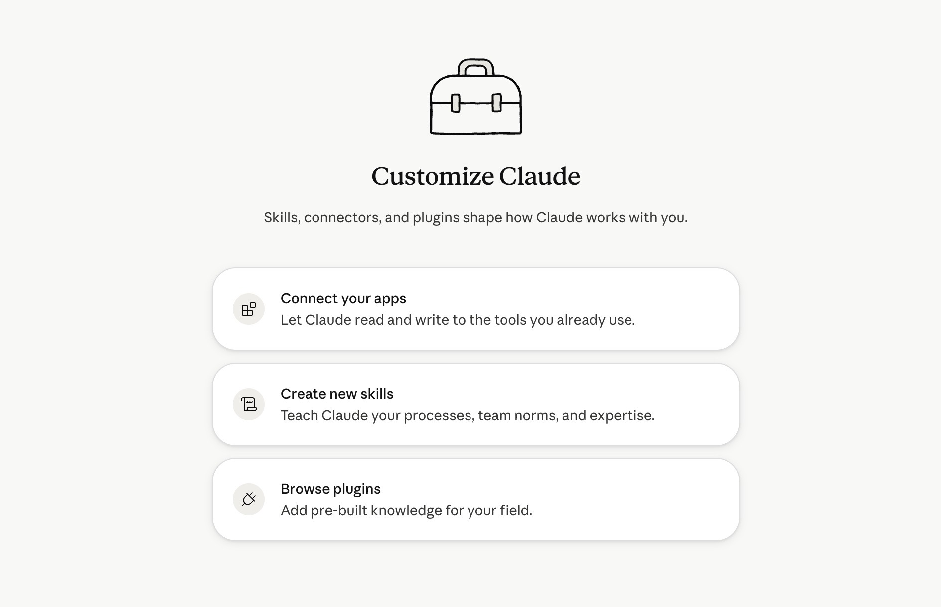 Claude's customization features