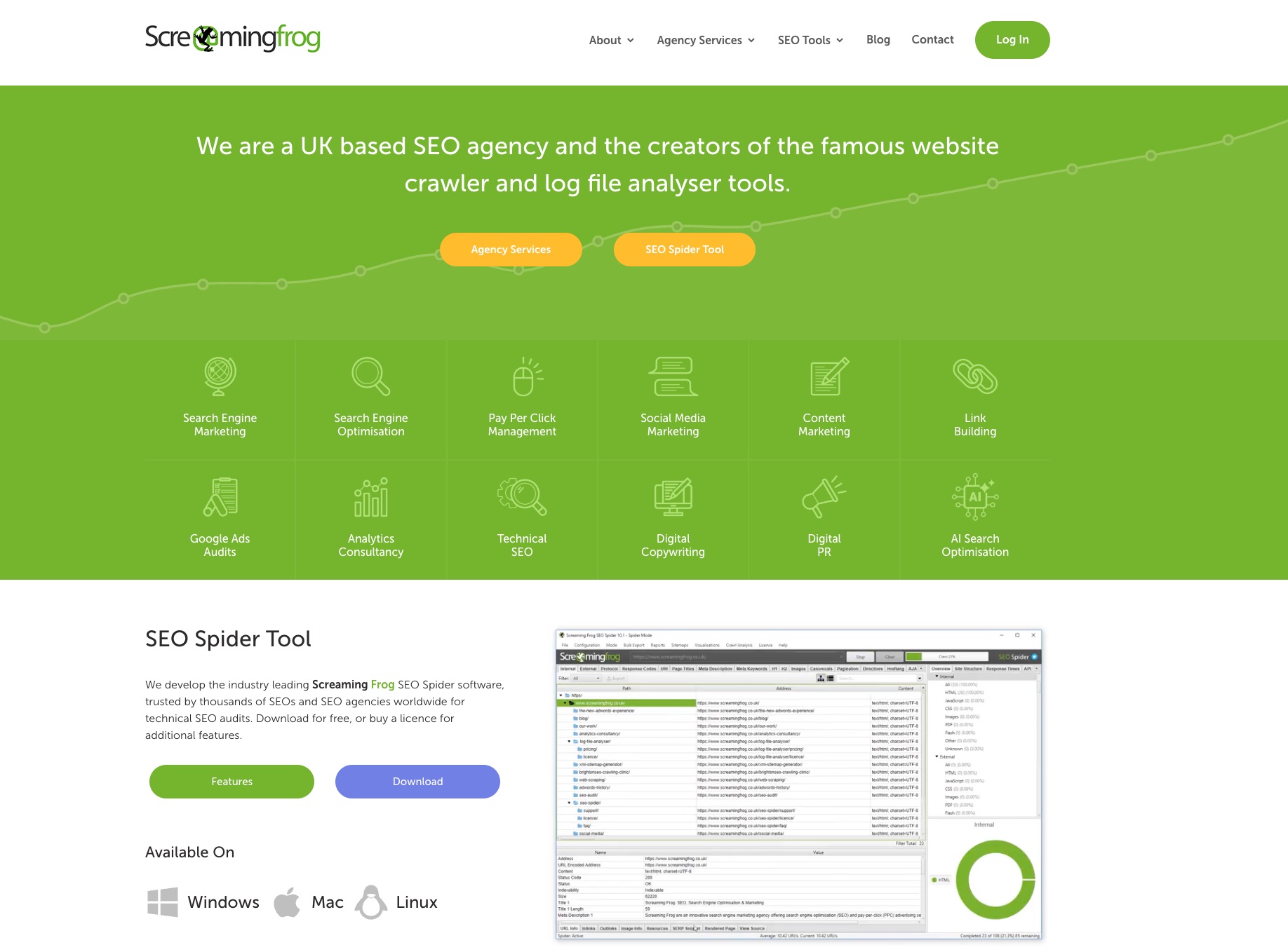 Screaming Frog SEO tool